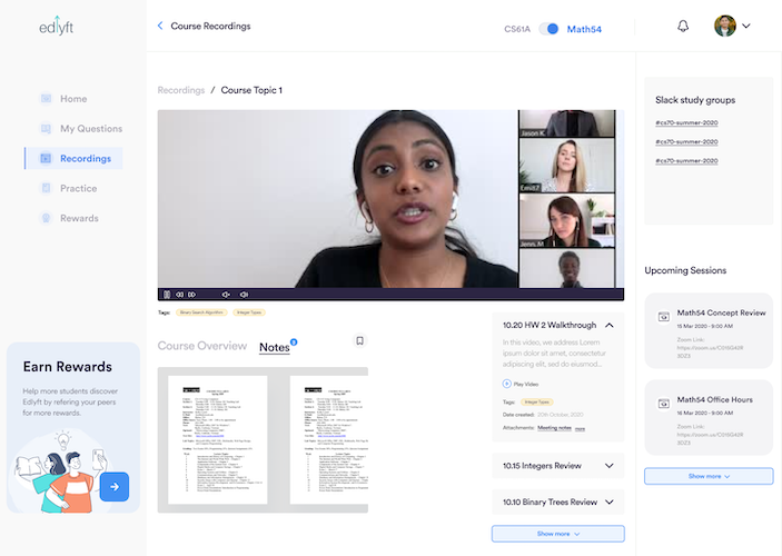 Online mentoring session screenshot