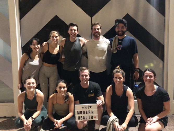 Group photo at yoga class