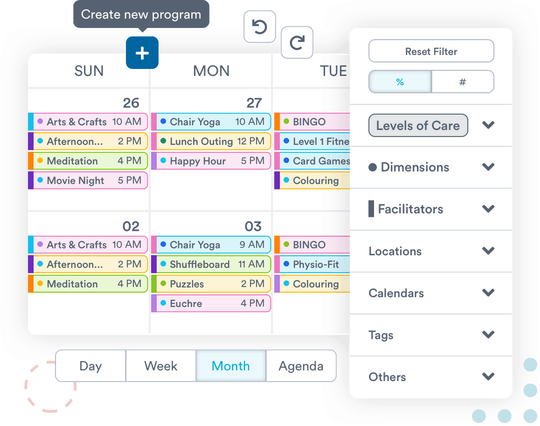Welbi dashboard scheduling