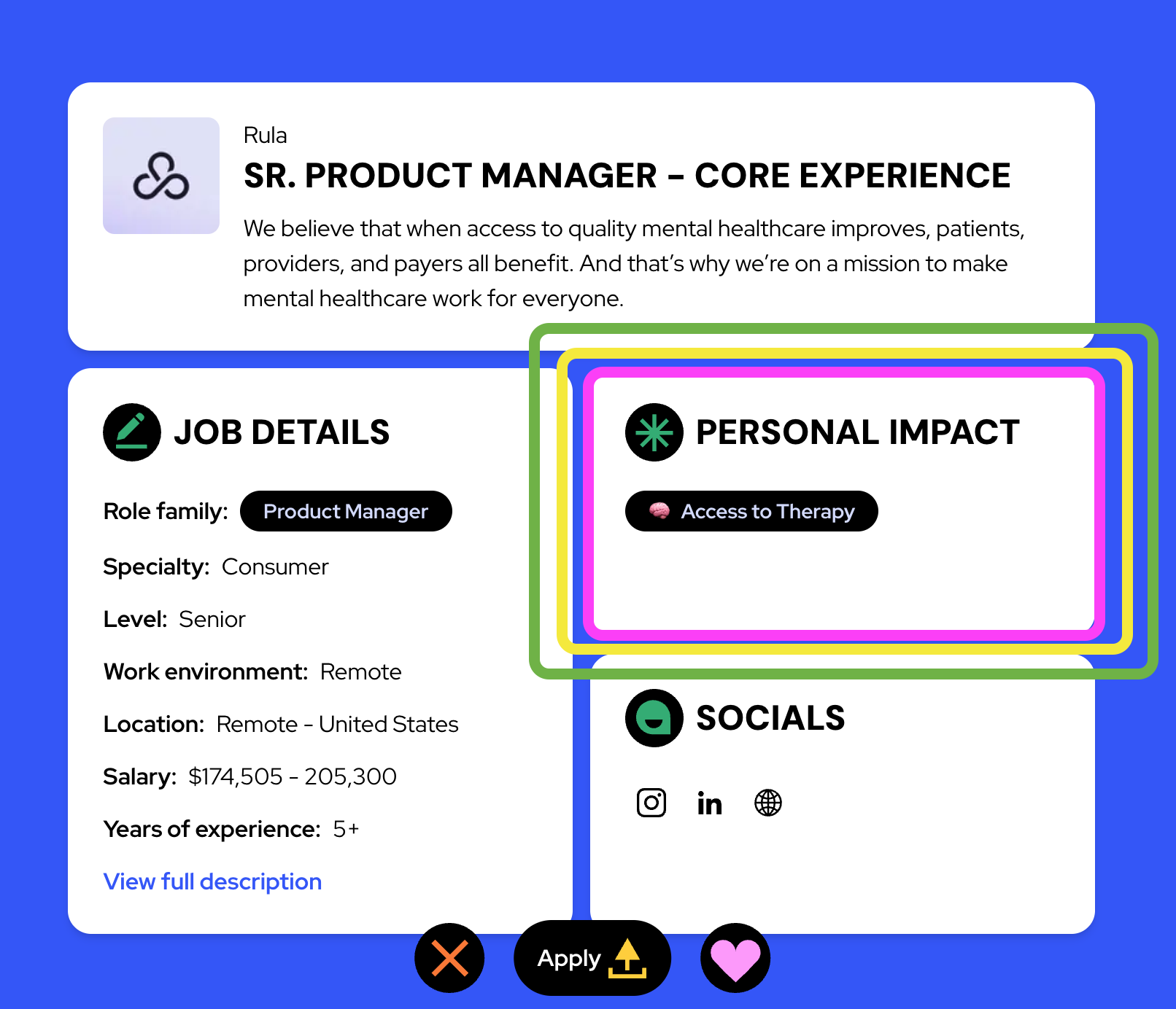 Job impact with mission alignment